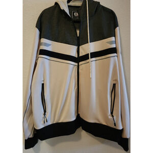 Benjamin Black 2XL Hooded Zip-Up Jacket – Color Block Design, Athletic Fit